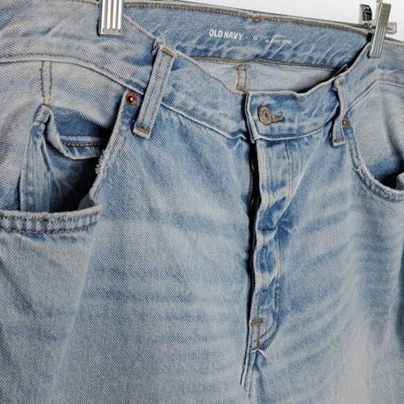 Old Navy Women's High-Waisted Button-Fly Slouchy Taper Cut-Off Non-Stretch Ankle - Picture 3 of 9